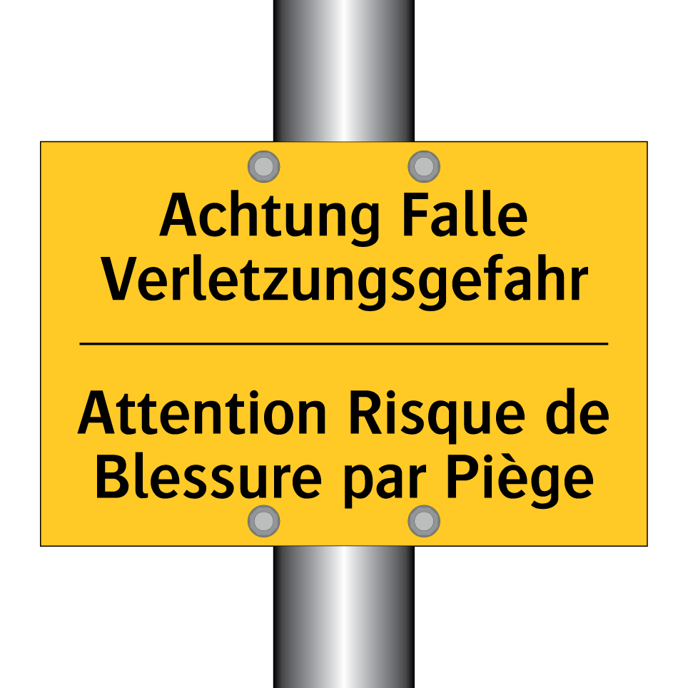 Achtung Falle Verletzungsgefahr /.../ - Attention Risque de Blessure par  /.../