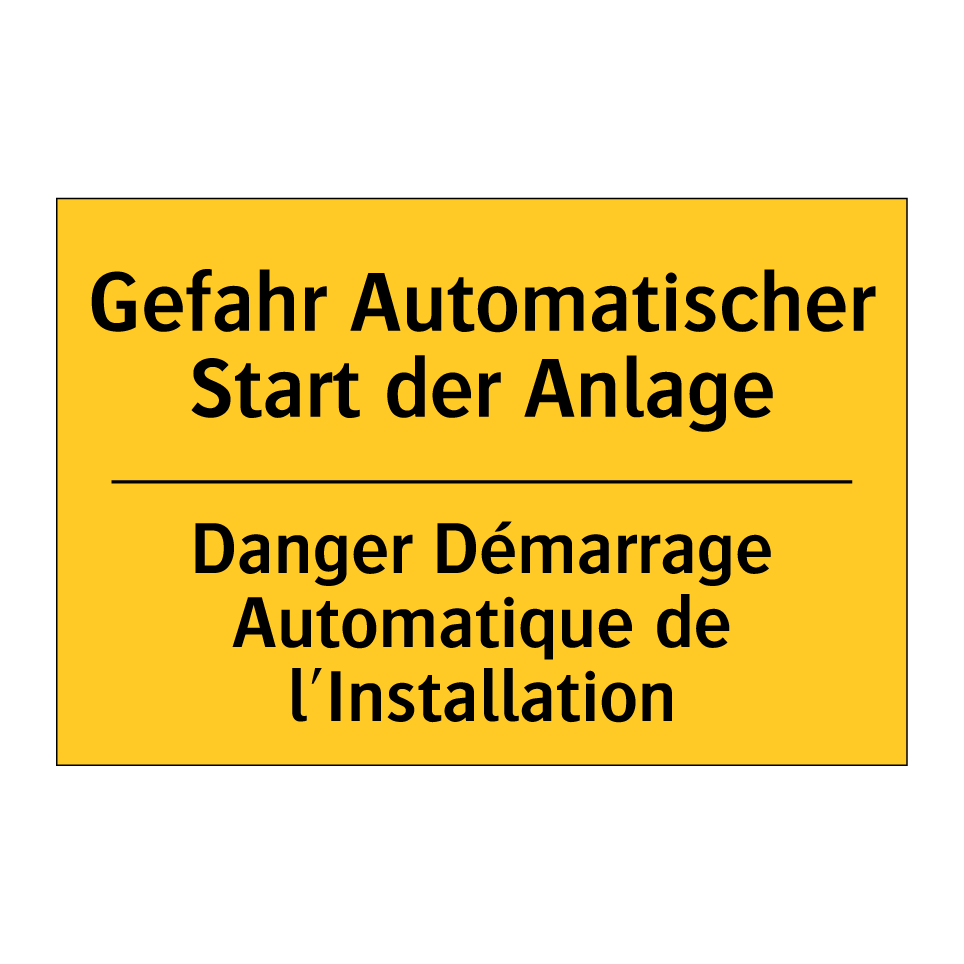 Gefahr Automatischer Start der  /.../ - Danger Démarrage Automatique de  /.../
