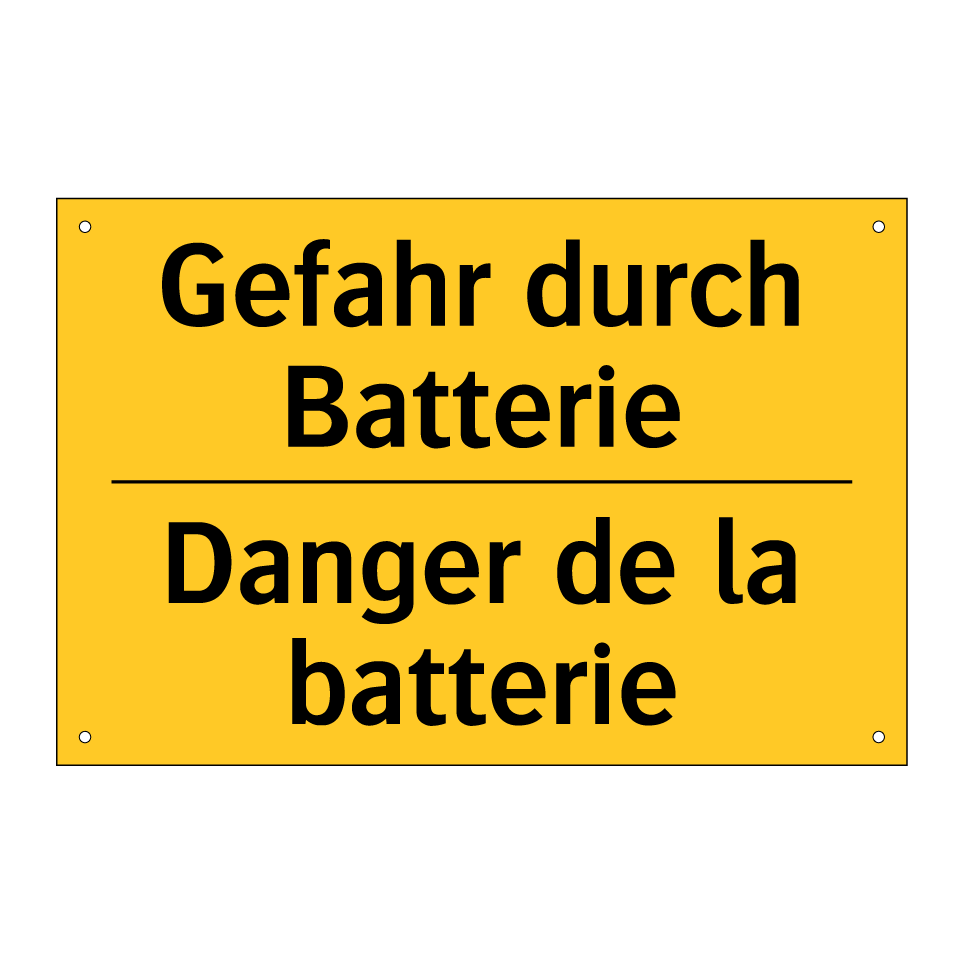 Gefahr durch Batterie - Danger de la batterie
