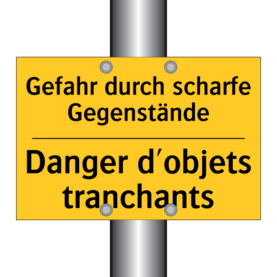 Gefahr durch scharfe Gegenstände /.../ - Danger d'objets tranchants