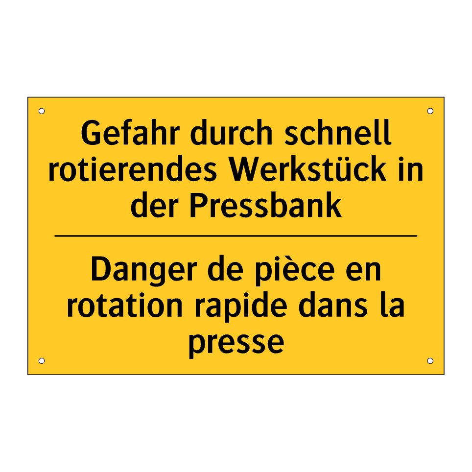 Gefahr durch schnell rotierendes  /.../ - Danger de pièce en rotation rapide  /.../