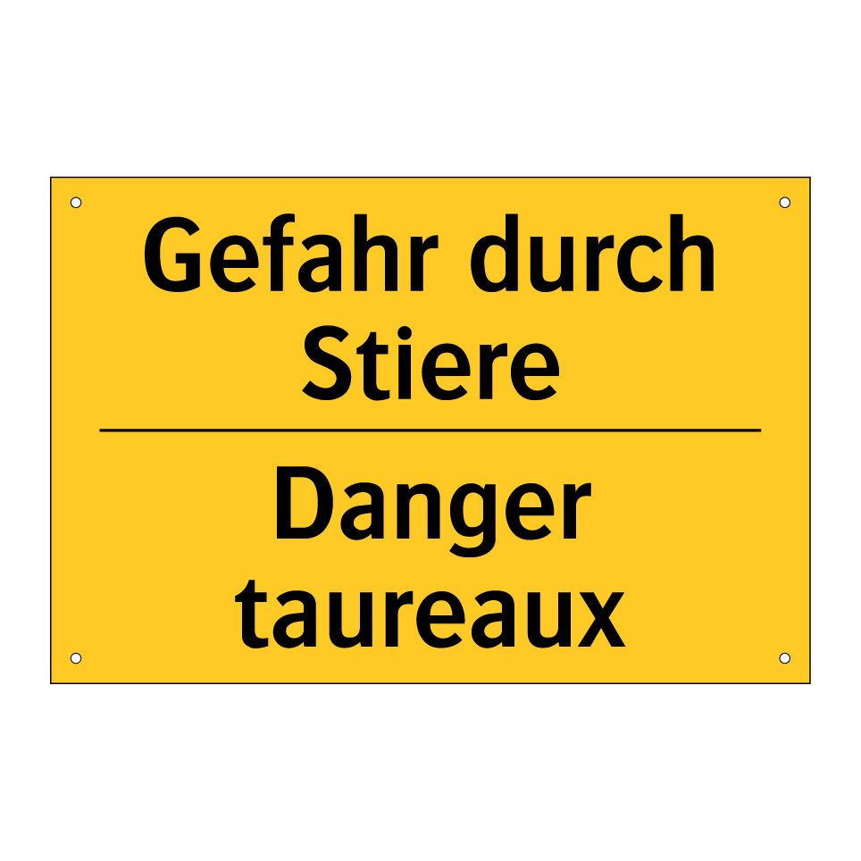 Gefahr durch Stiere - Danger taureaux