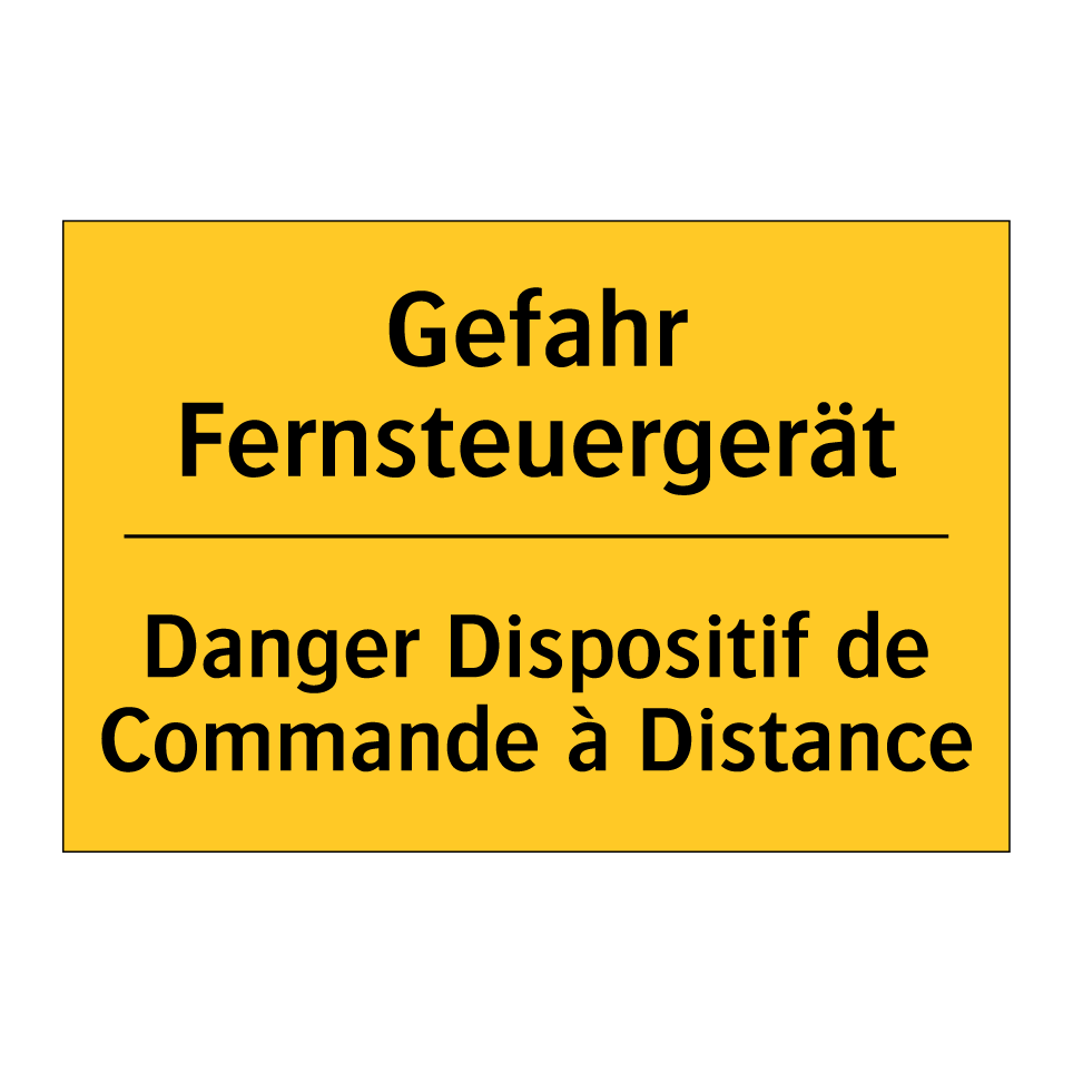 Gefahr Fernsteuergerät - Danger Dispositif de Commande  /.../