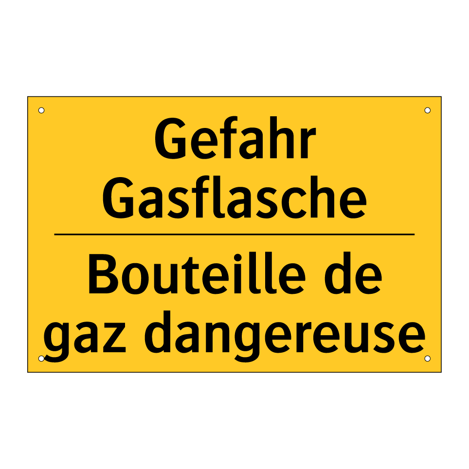 Gefahr Gasflasche - Bouteille de gaz dangereuse