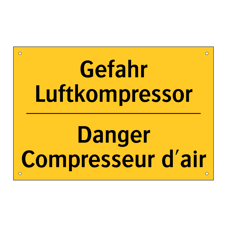 Gefahr Luftkompressor - Danger Compresseur d'air