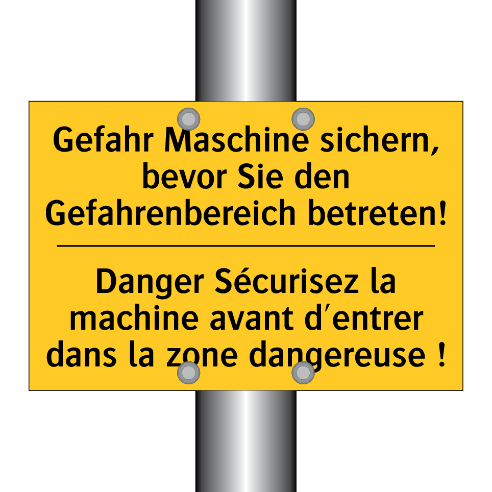 Gefahr Maschine sichern, bevor  /.../ - Danger Sécurisez la machine avant  /.../