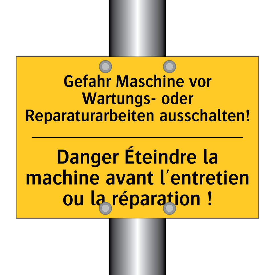Gefahr Maschine vor Wartungs-  /.../ - Danger Éteindre la machine avant  /.../