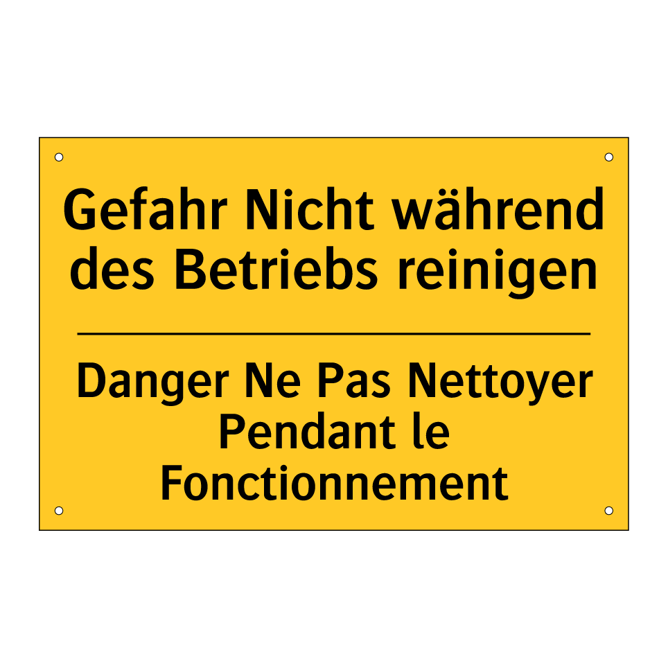 Gefahr Nicht während des Betriebs  /.../ - Danger Ne Pas Nettoyer Pendant  /.../