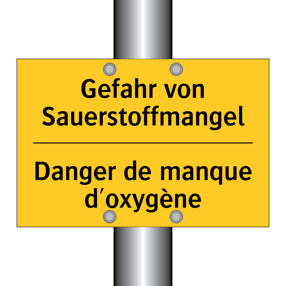 Gefahr von Sauerstoffmangel - Danger de manque d'oxygène