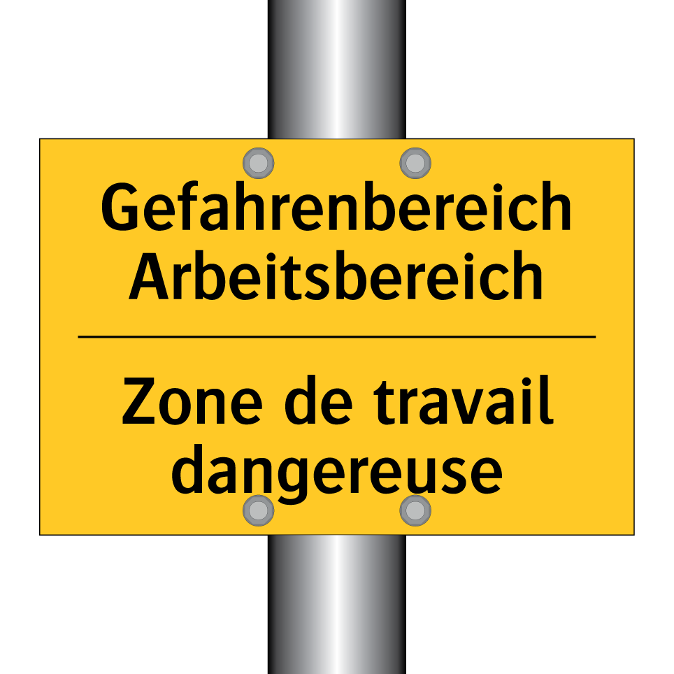Gefahrenbereich Arbeitsbereich - Zone de travail dangereuse