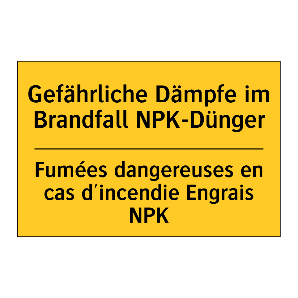 Gefährliche Dämpfe im Brandfall  /.../ - Fumées dangereuses en cas d'incendie  /.../