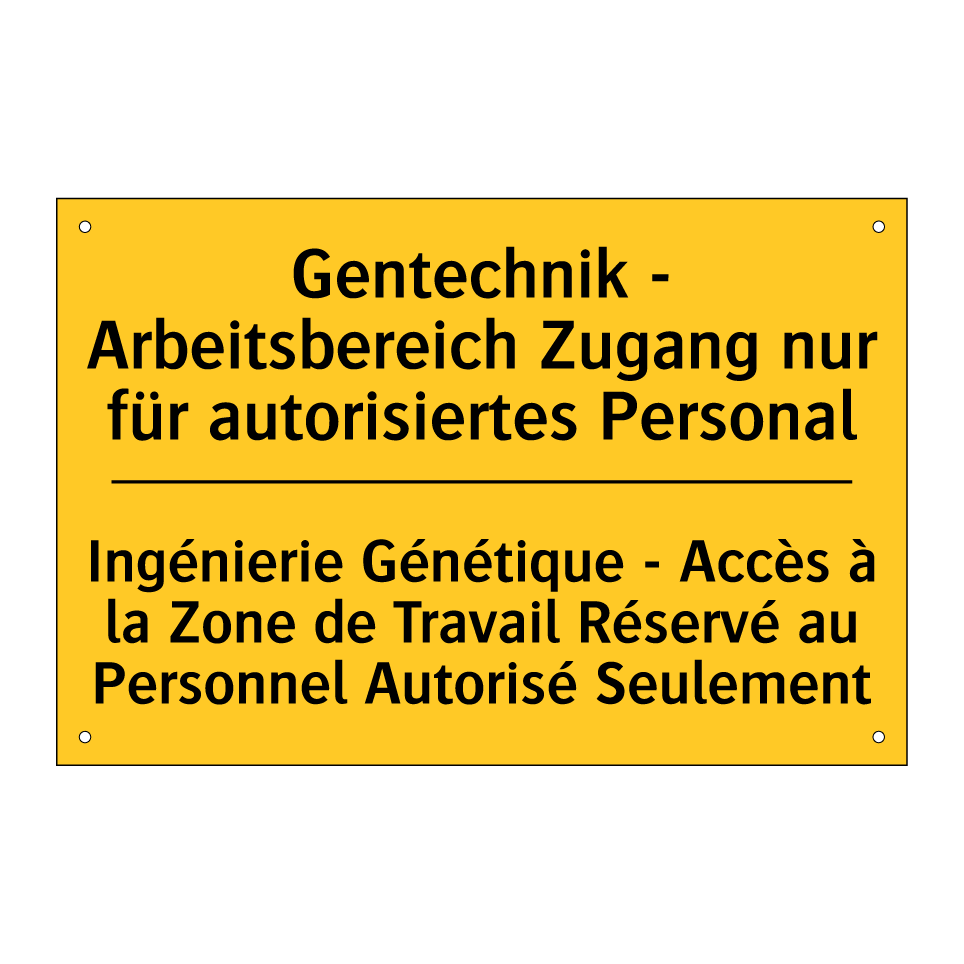 Gentechnik - Arbeitsbereich Zugang  /.../ - Ingénierie Génétique - Accès à  /.../