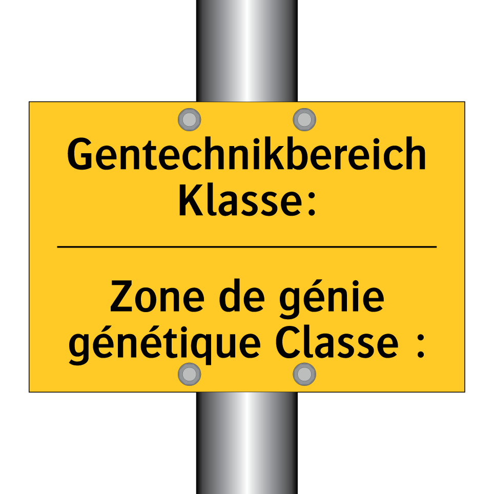 Gentechnikbereich Klasse: - Zone de génie génétique Classe  /.../
