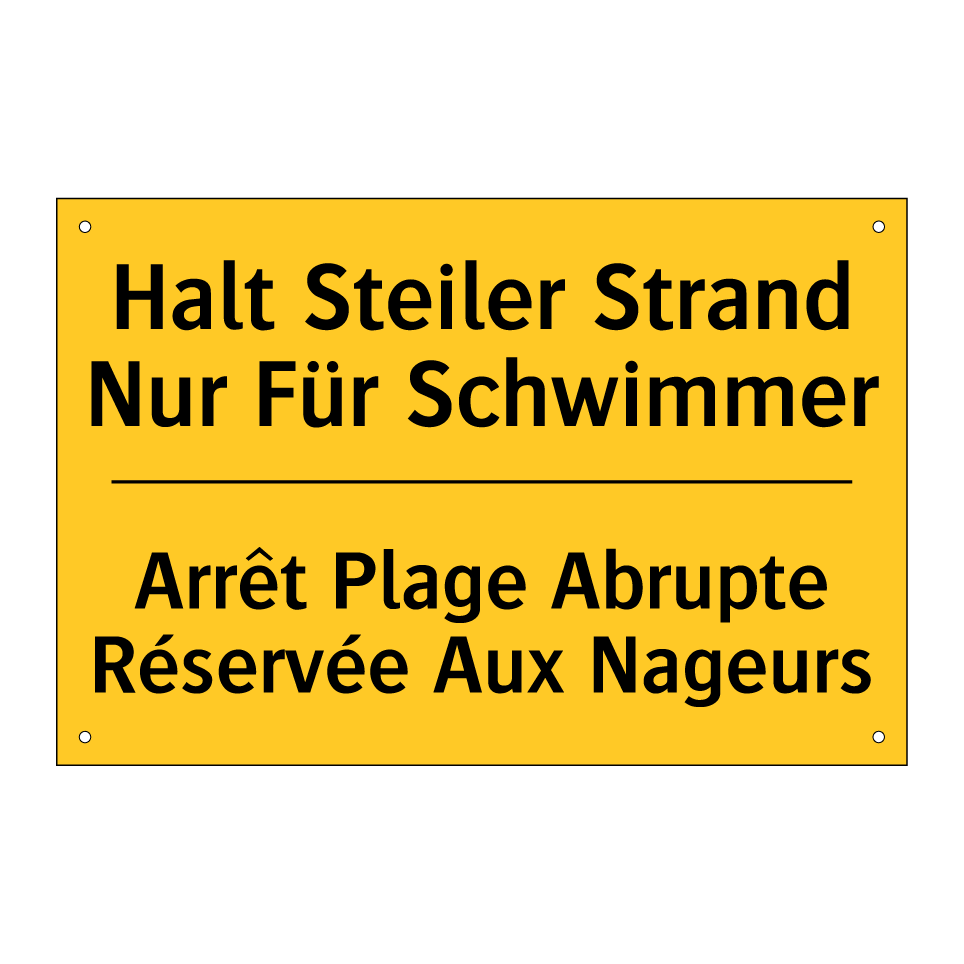 Halt Steiler Strand Nur Für Schwimmer /.../ - Arrêt Plage Abrupte Réservée Aux  /.../