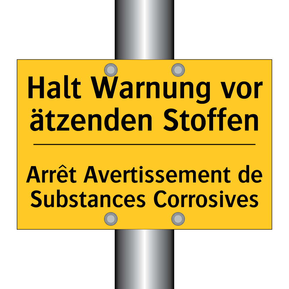 Halt Warnung vor ätzenden Stoffen /.../ - Arrêt Avertissement de Substances  /.../
