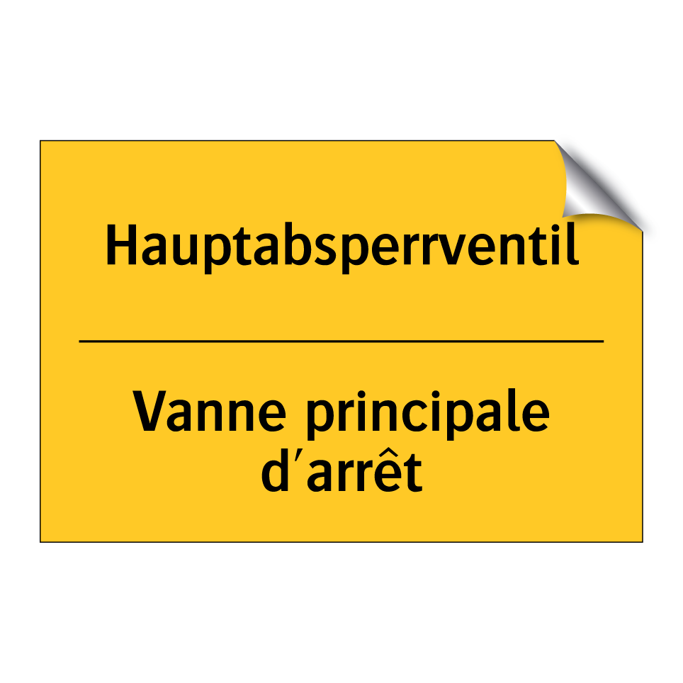 Hauptabsperrventil - Vanne principale d'arrêt