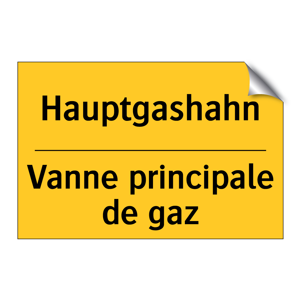 Hauptgashahn - Vanne principale de gaz