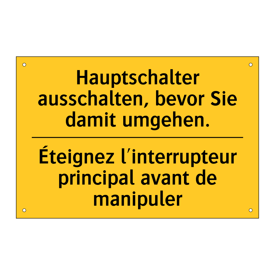 Hauptschalter ausschalten, bevor  /.../ - Éteignez l'interrupteur principal  /.../