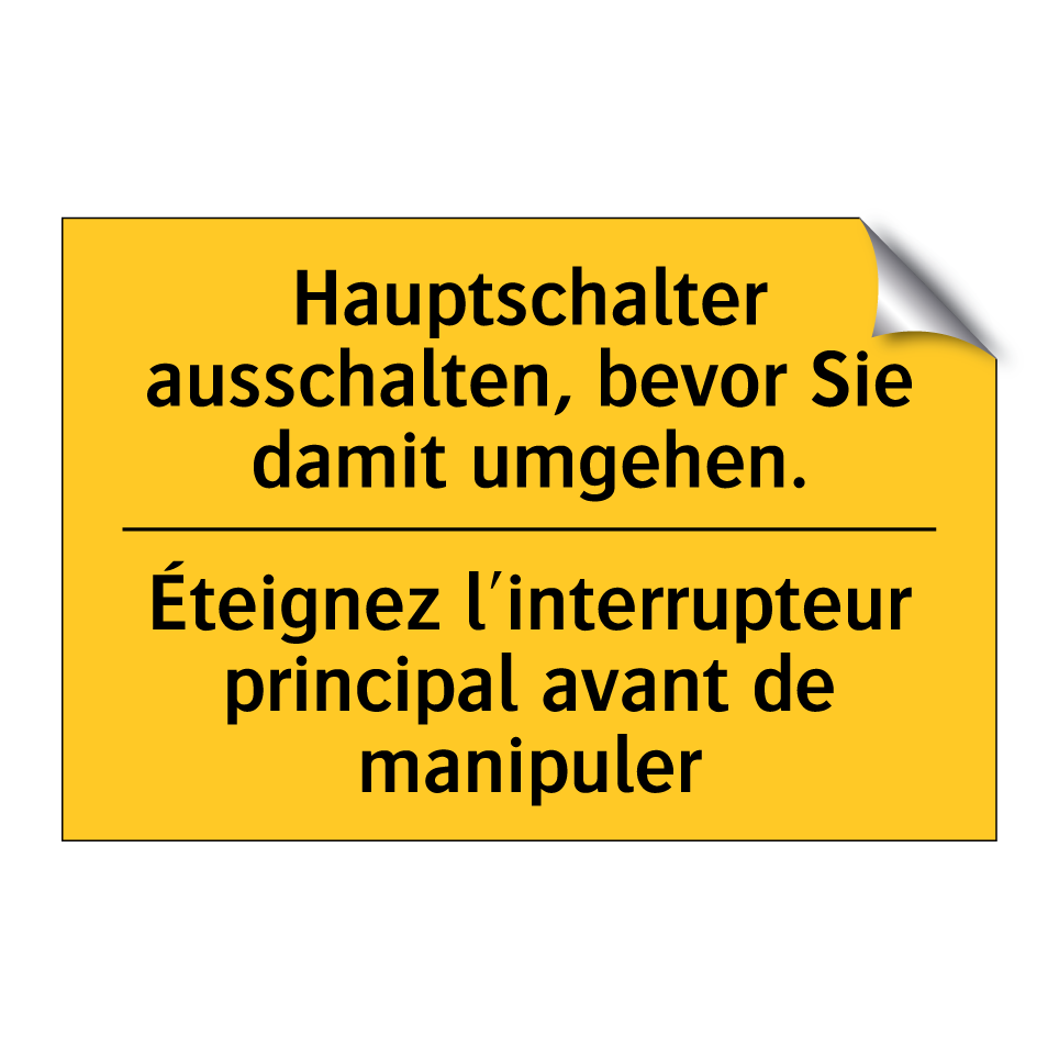 Hauptschalter ausschalten, bevor  /.../ - Éteignez l'interrupteur principal  /.../
