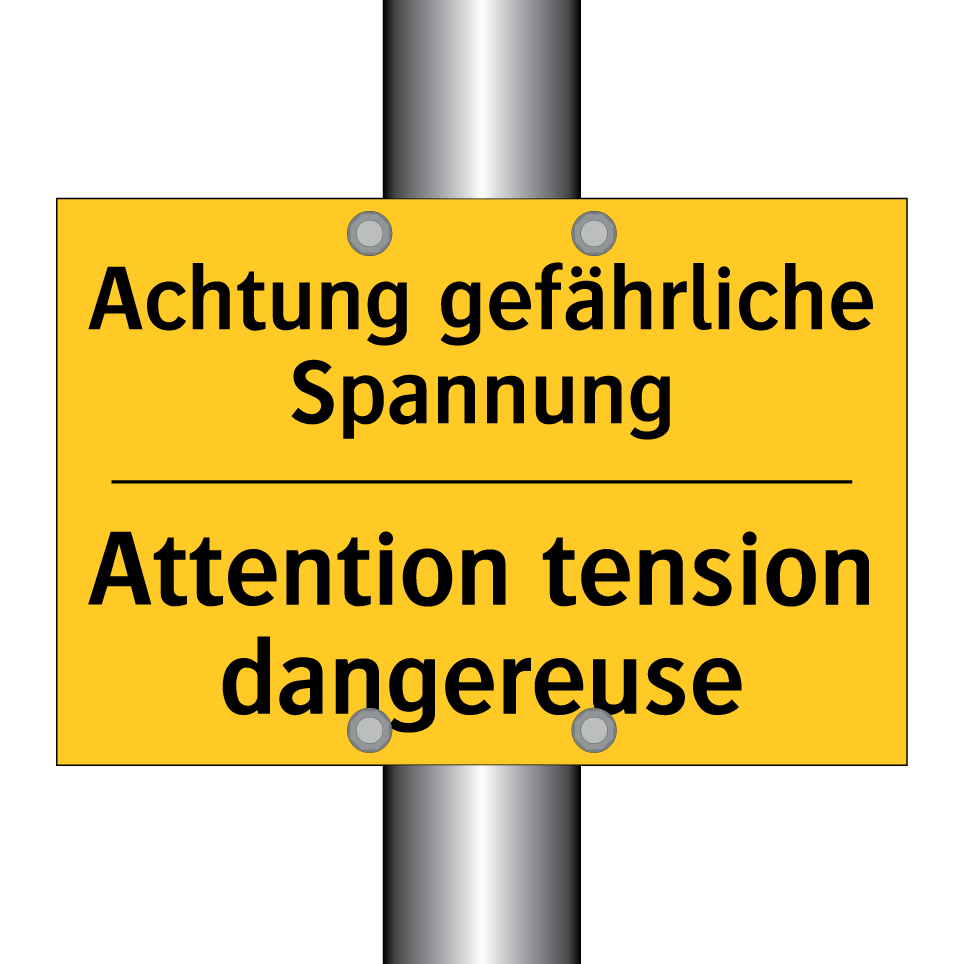 Achtung gefährliche Spannung - Attention tension dangereuse