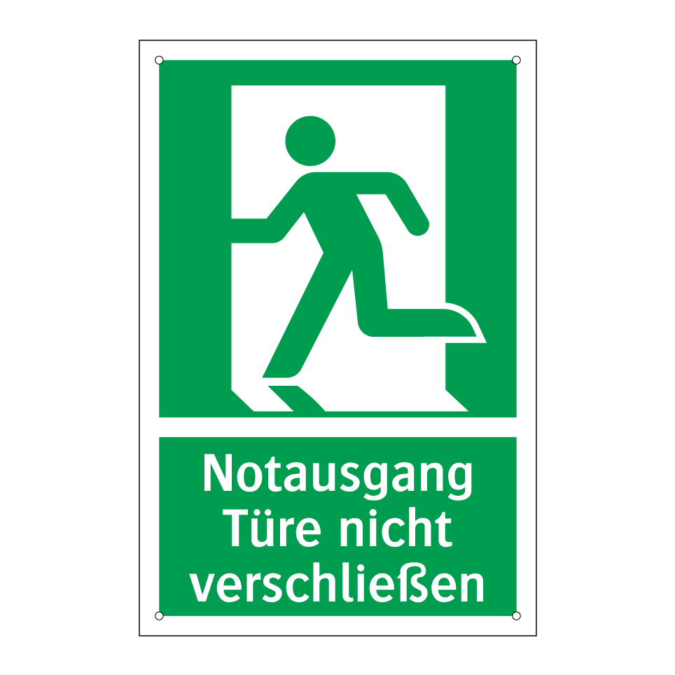 Notausgang Türe nicht verschließen