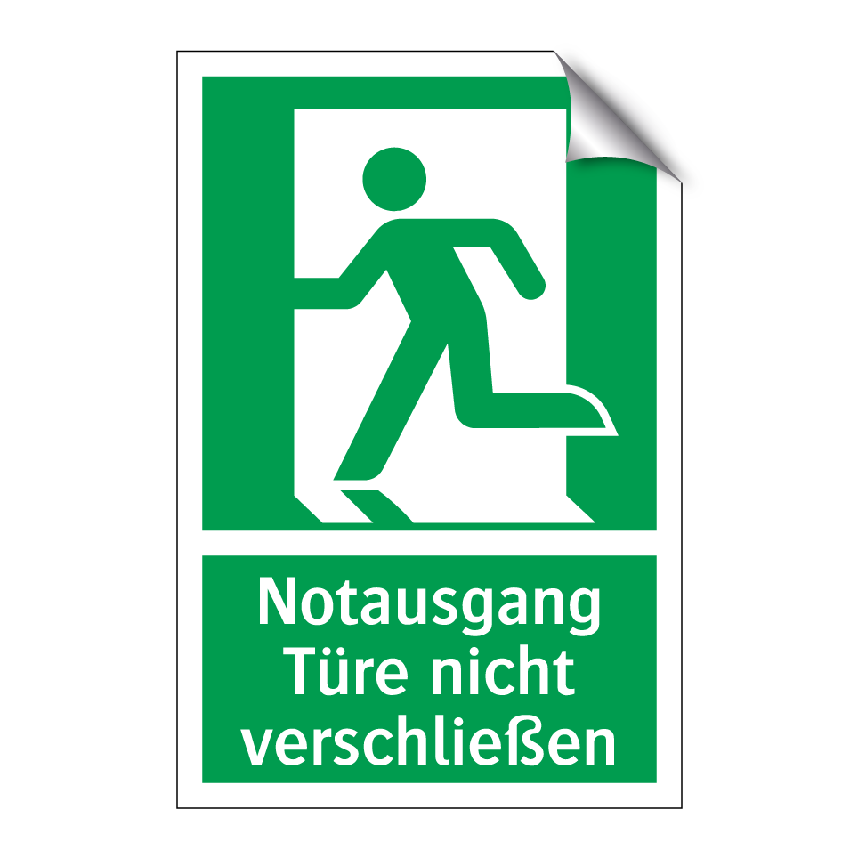 Notausgang Türe nicht verschließen