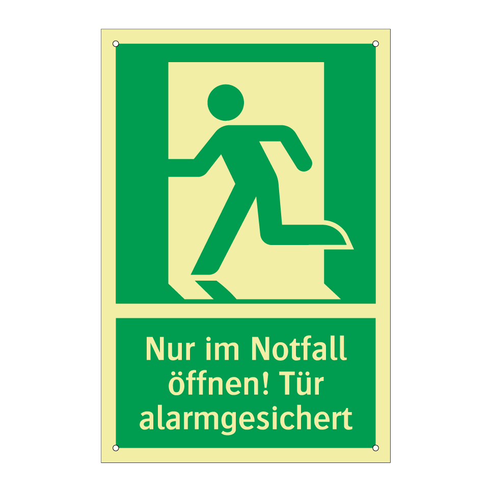 Nur im Notfall öffnen! Tür alarmgesichert