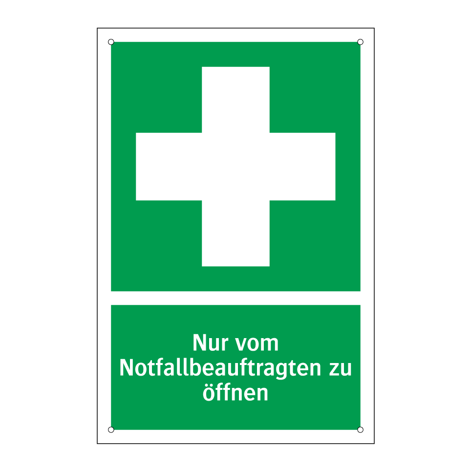 Nur vom Notfallbeauftragten zu öffnen