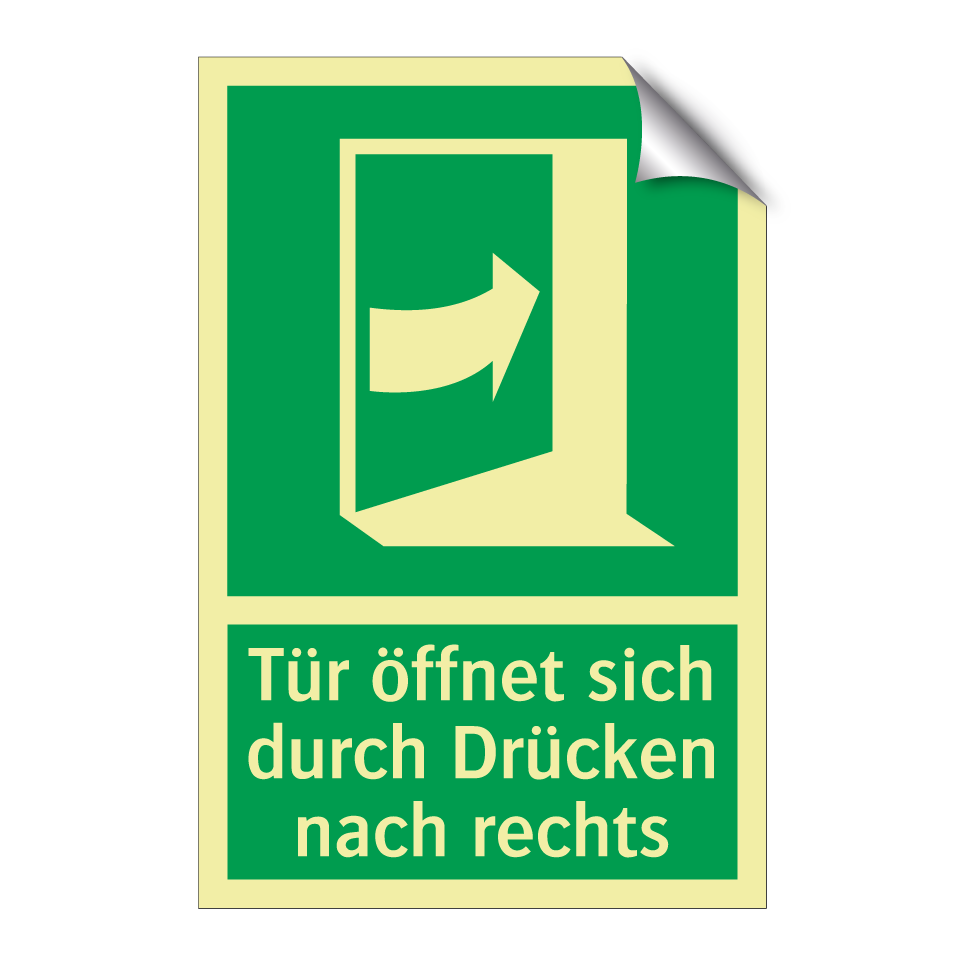 Tür öffnet sich durch Drücken nach rechts