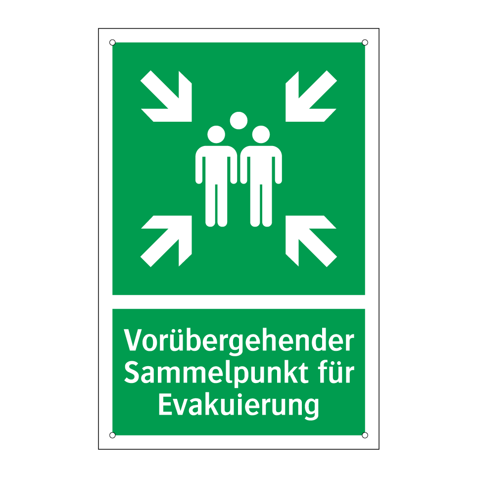Vorübergehender Sammelpunkt für Evakuierung