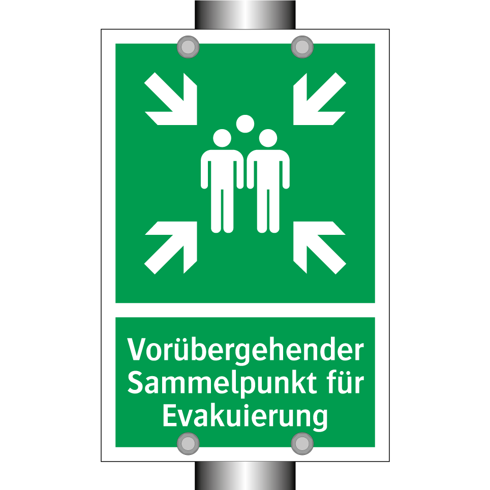 Vorübergehender Sammelpunkt für Evakuierung