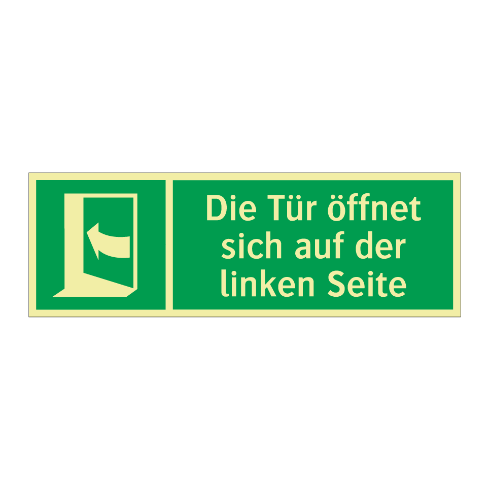 Die Tür öffnet sich auf der linken Seite