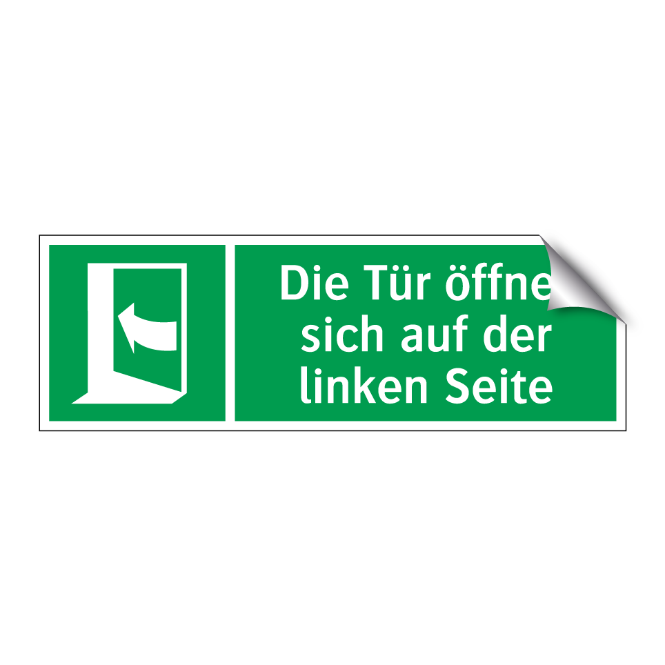 Die Tür öffnet sich auf der linken Seite