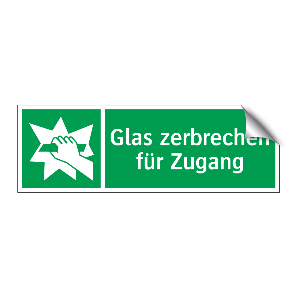 Glas zerbrechen für Zugang
