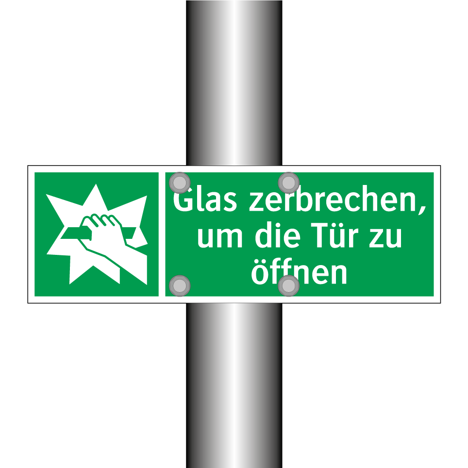 Glas zerbrechen, um die Tür zu öffnen