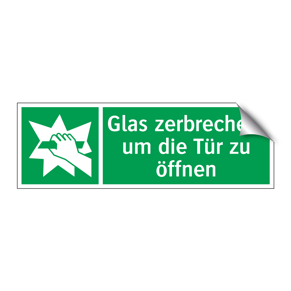 Glas zerbrechen, um die Tür zu öffnen
