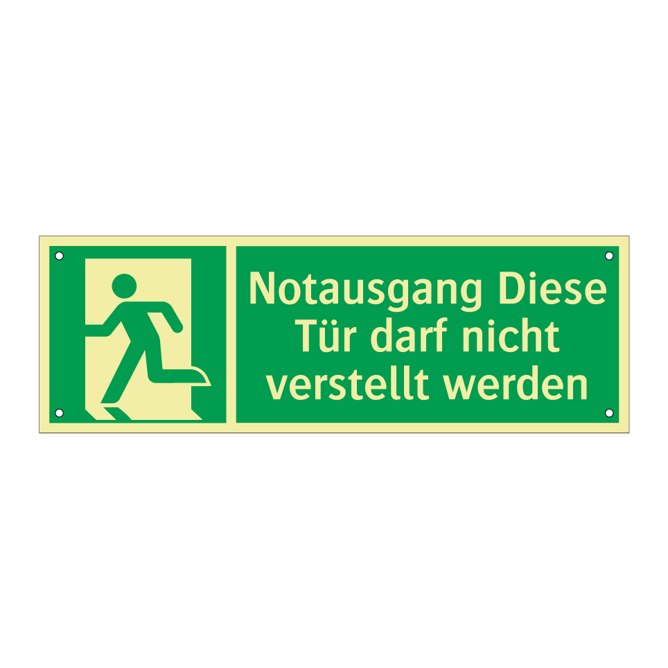 Notausgang Diese Tür darf nicht verstellt werden
