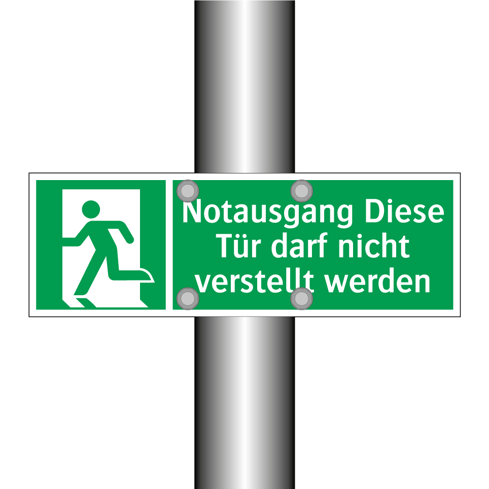 Notausgang Diese Tür darf nicht verstellt werden