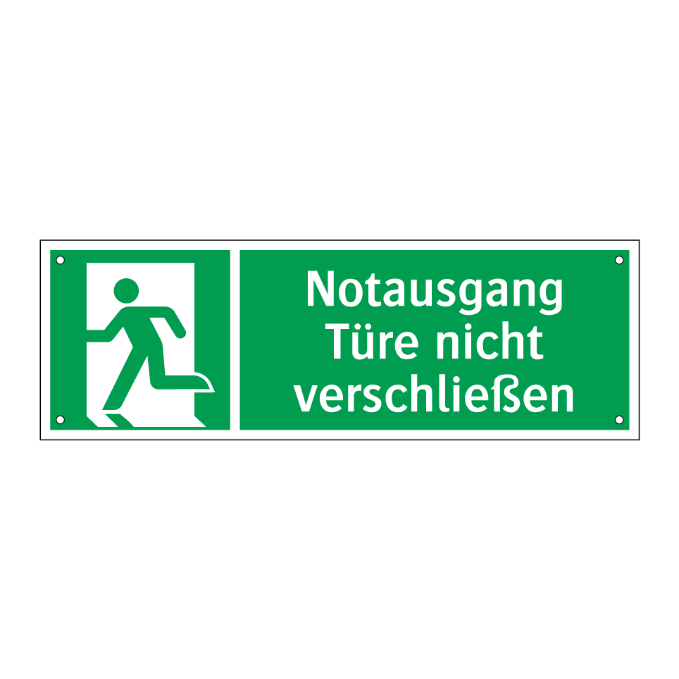 Notausgang Türe nicht verschließen
