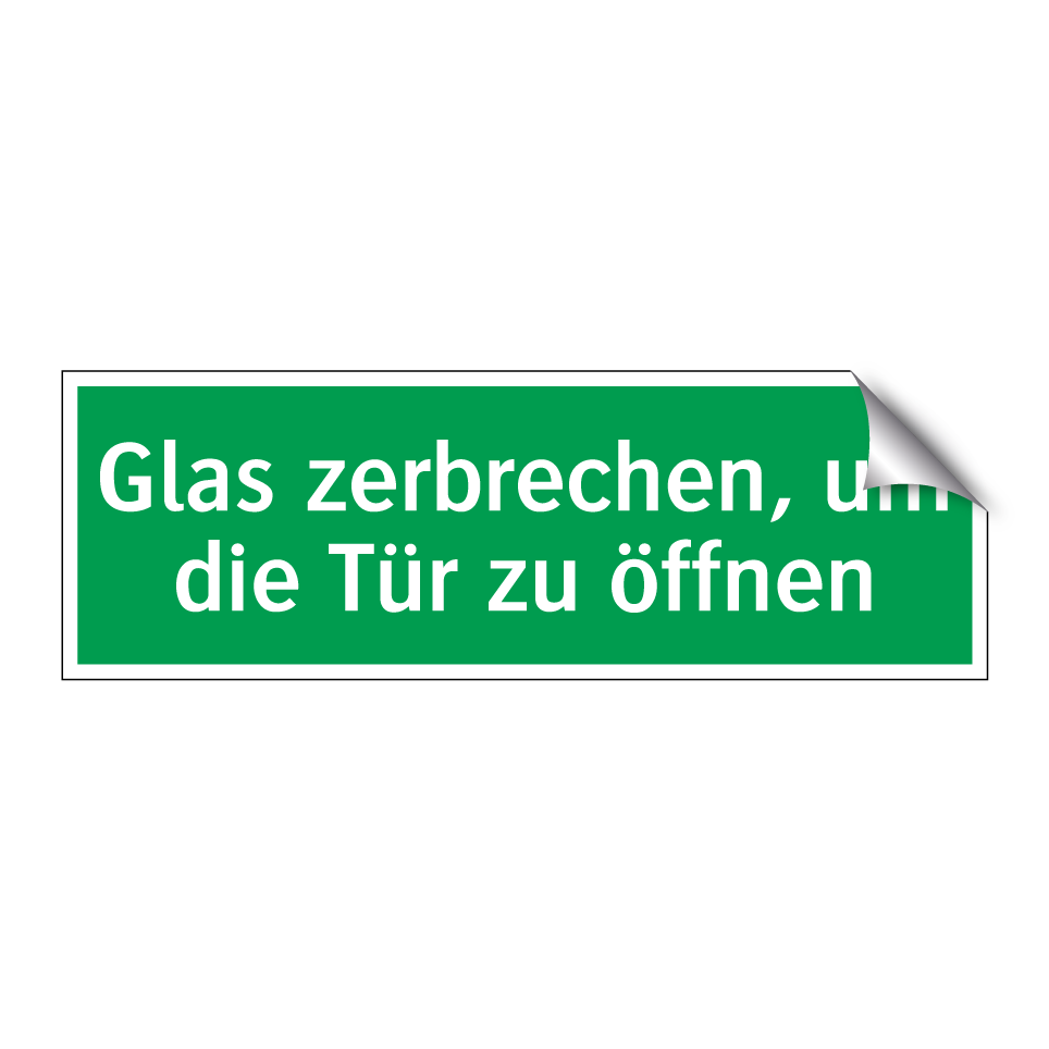 Glas zerbrechen, um die Tür zu öffnen