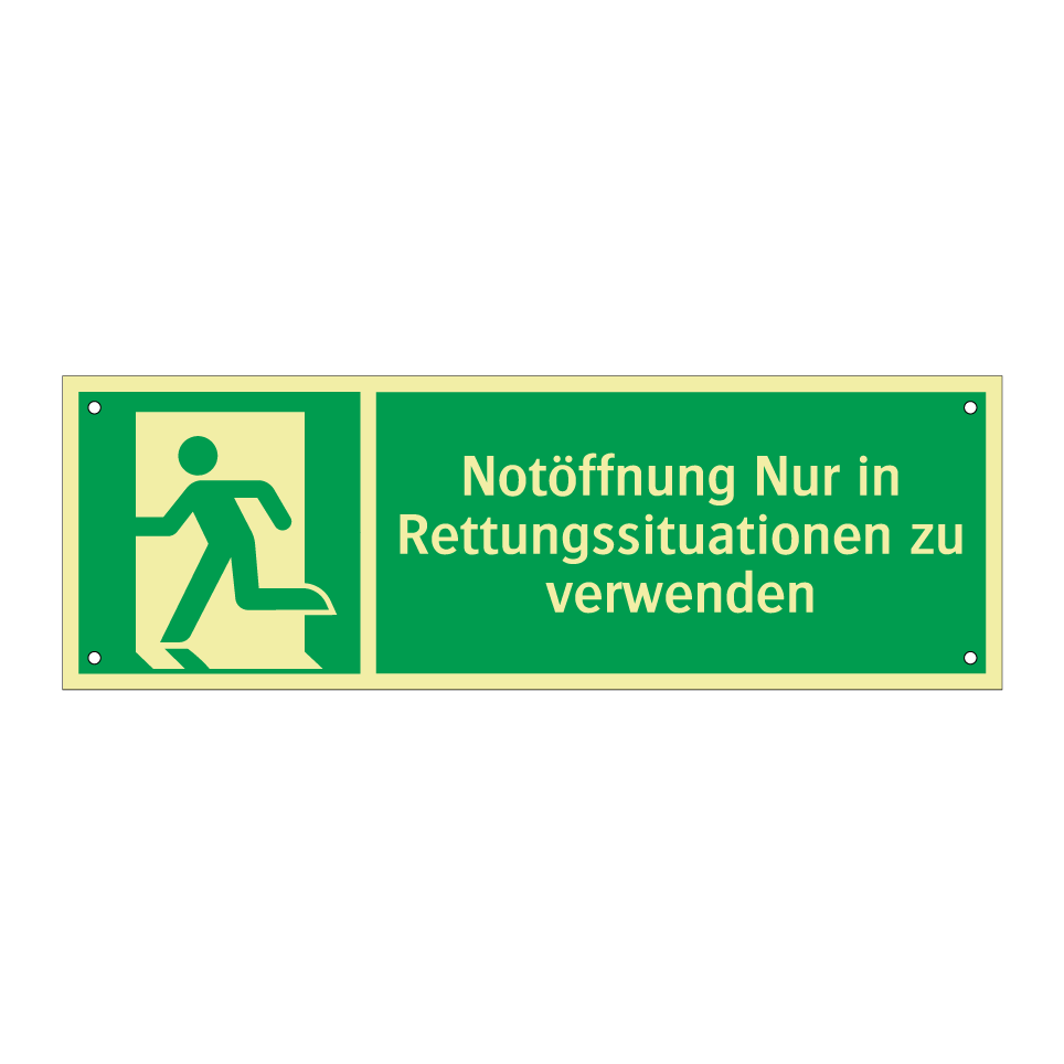 Notöffnung Nur in Rettungssituationen zu verwenden