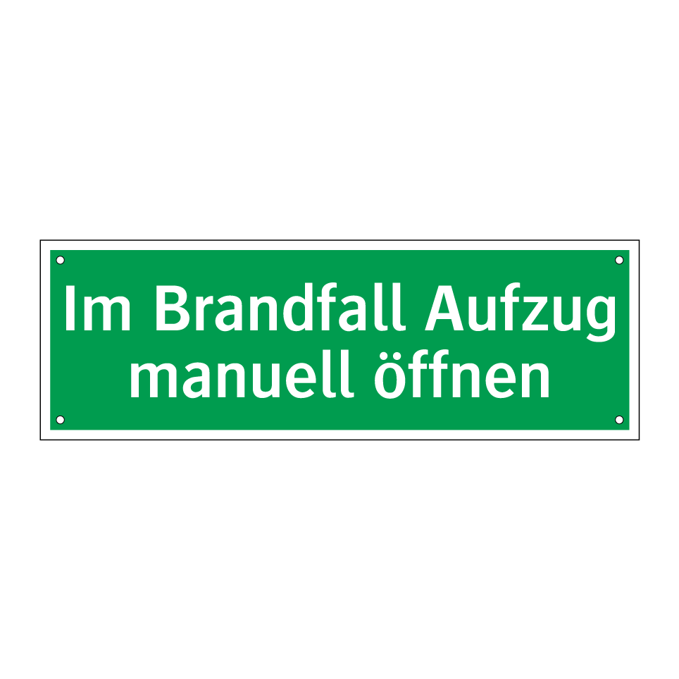 Im Brandfall Aufzug manuell öffnen