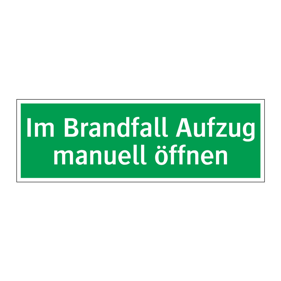 Im Brandfall Aufzug manuell öffnen