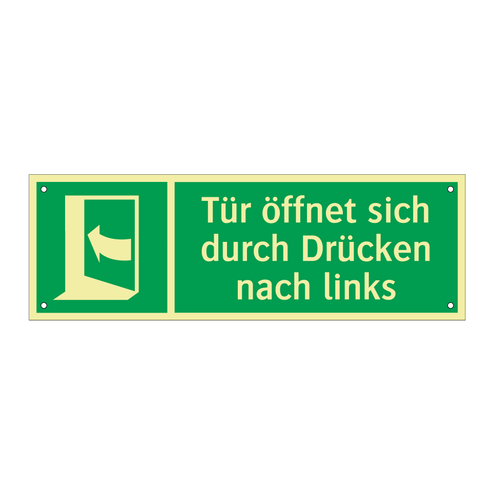 Tür öffnet sich durch Drücken nach links