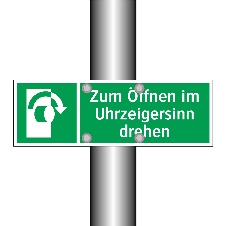Zum Öffnen im Uhrzeigersinn drehen