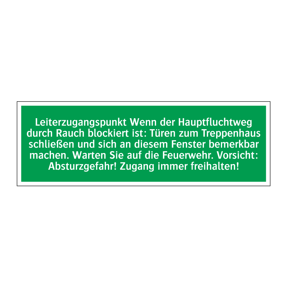 Leiterzugangspunkt Wenn der Hauptfluchtweg durch Rauch blockiert ist /../