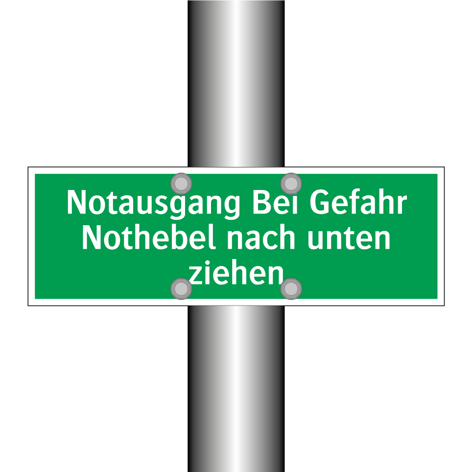 Notausgang Bei Gefahr Nothebel nach unten ziehen