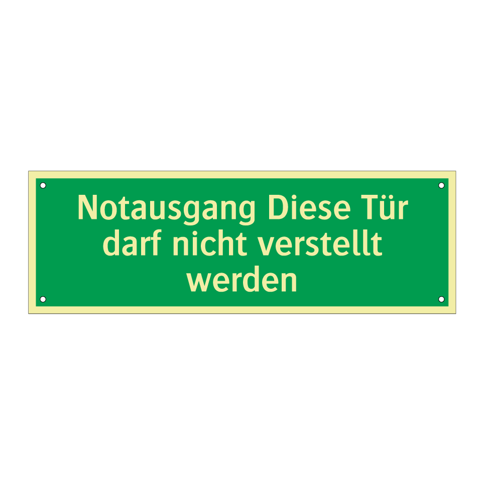 Notausgang Diese Tür darf nicht verstellt werden