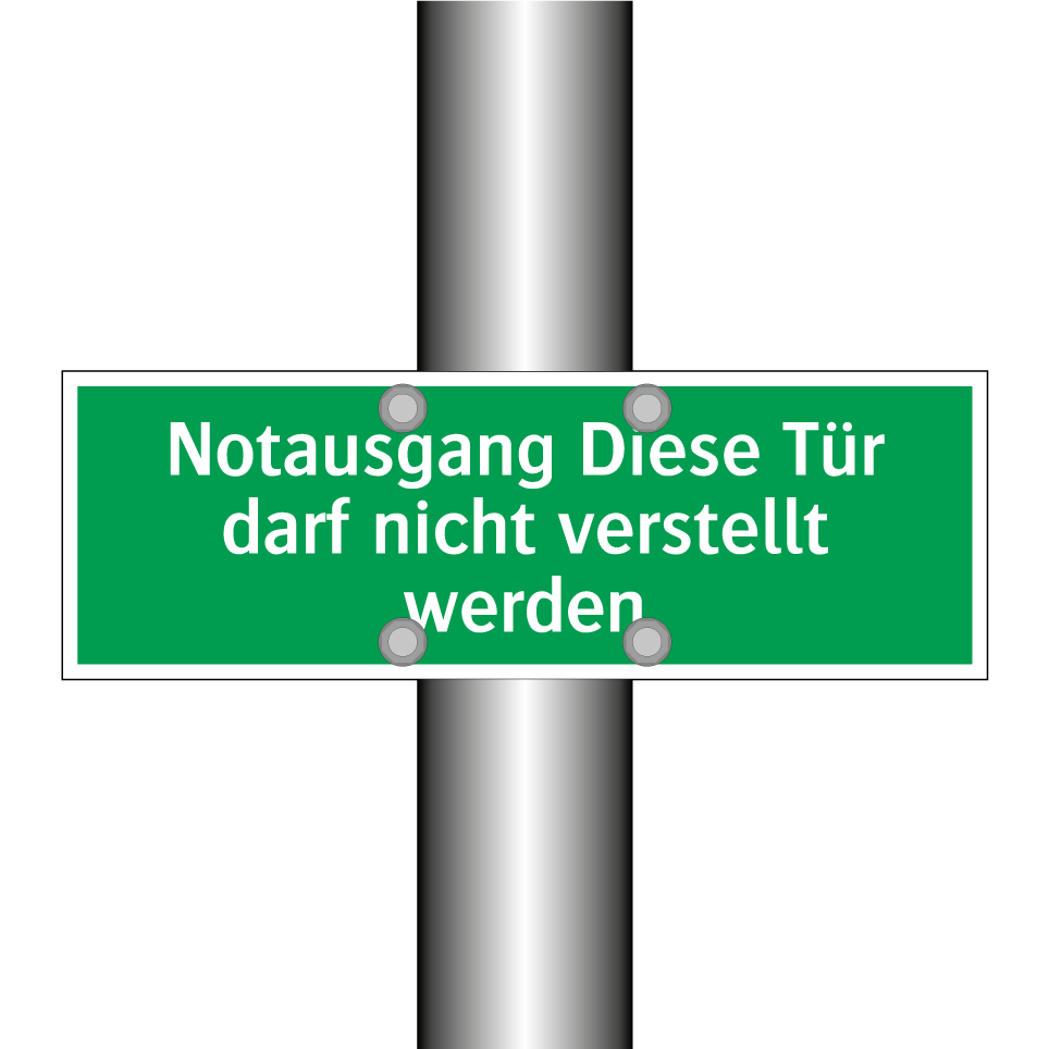 Notausgang Diese Tür darf nicht verstellt werden