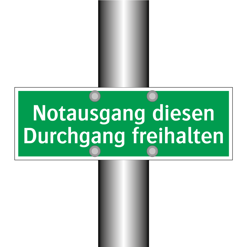 Notausgang diesen Durchgang freihalten
